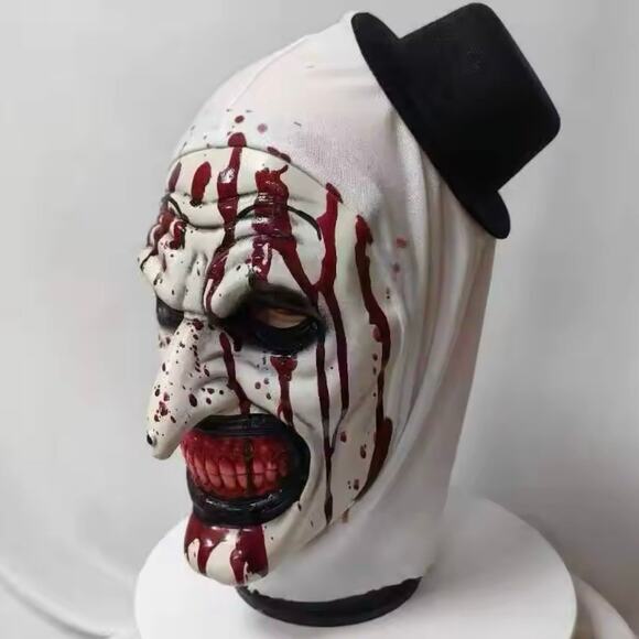 Scary Terrifier 3 Cosplay Mask Halloween Clown Bloody Latex Soft Props Party - Picture 2 of 4